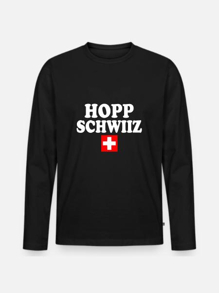 Hopp schwiiz - Men's Premium Organic Long Sleeve Shirt - black