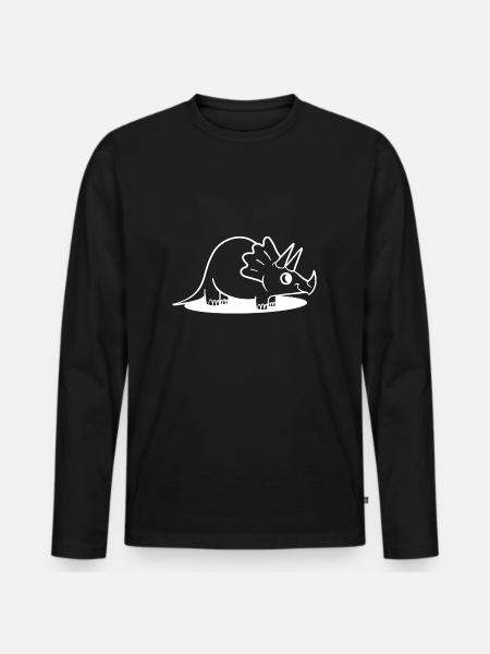 Dinosaurier - Männer Premium Bio Langarmshirt - Schwarz