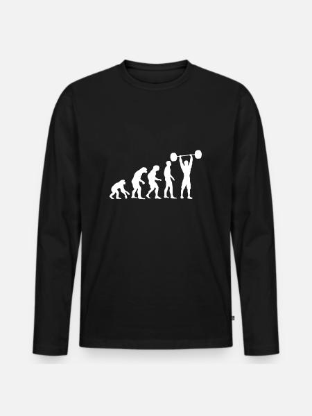 Evolution humanity people pump generation - Men's Premium Organic Long Sleeve Shirt - black