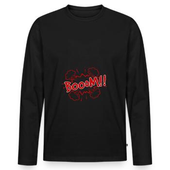 comic Boom - Männer Premium Bio Langarmshirt - Schwarz - Vorne - Nico (187cm)