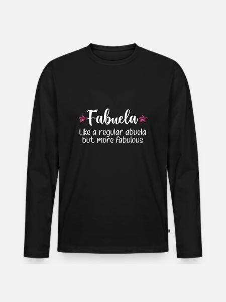 Fabuela Fabulous Abuela Grand-mère espagnole - T-shirt manches longues Premium bio Homme - noir