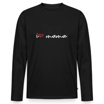 I love Mom - T-shirt manches longues Premium bio Homme - noir - Devant - Nico (187cm)