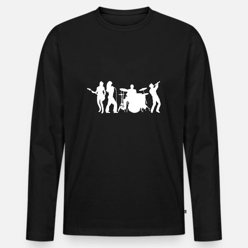Band - Männer Premium Bio Langarmshirt - Schwarz
