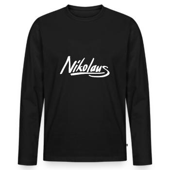 Saint Nicolas - T-shirt manches longues Premium bio Homme - noir - Devant - Nico (187cm)