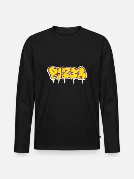 I love pizza - Men's Premium Organic Long Sleeve Shirt - black