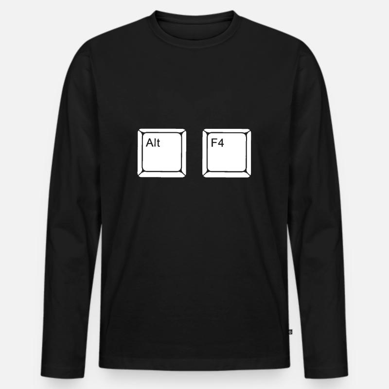 Alt F4 - Männer Premium Bio Langarmshirt - Schwarz