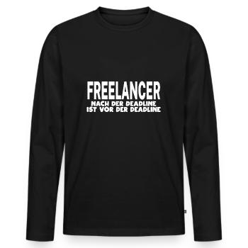 Freelancer deadline - Men's Premium Organic Long Sleeve Shirt - black - Front - Nico (187cm)