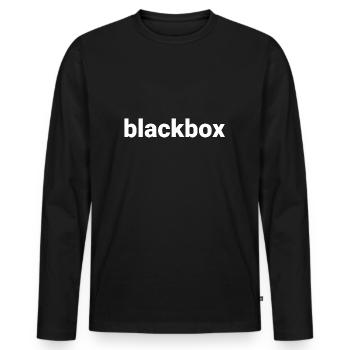 Blackbox white - raffstaff ® - Männer Premium Bio Langarmshirt - Schwarz - Vorne - Nico (187cm)
