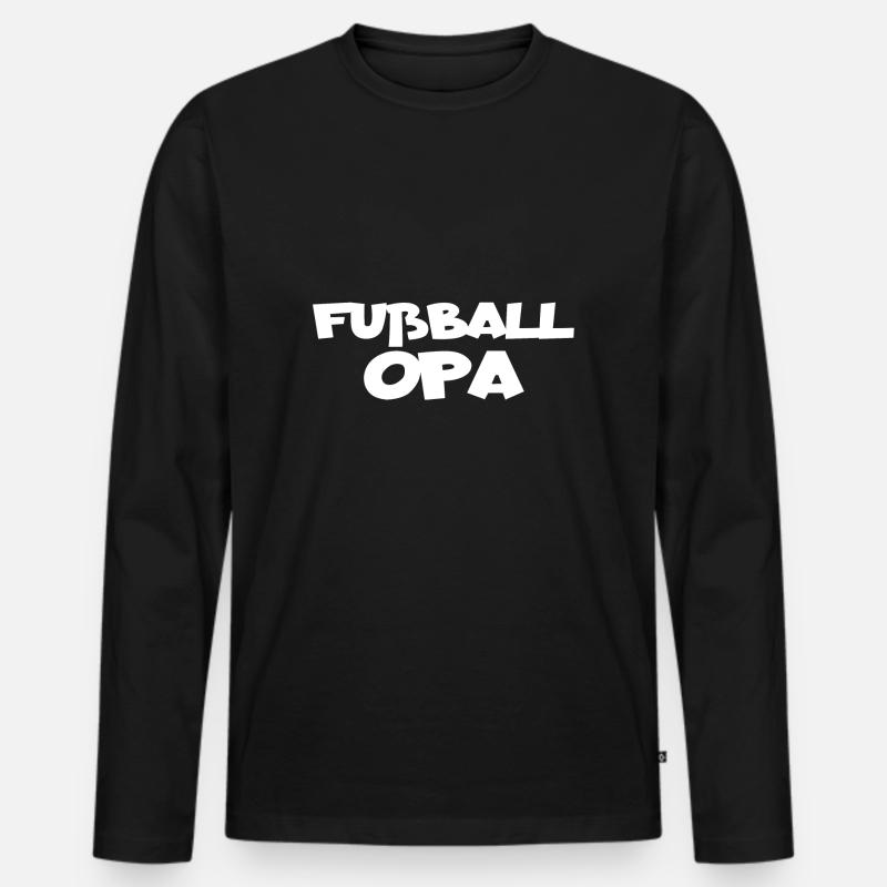 Fußball Opa - Männer Premium Bio Langarmshirt - Schwarz