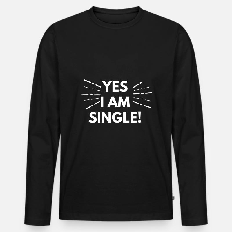 Single - Männer Premium Bio Langarmshirt - Schwarz