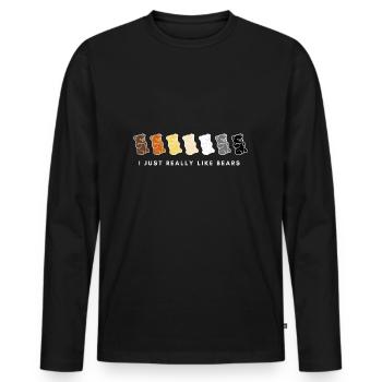 Gay Bear Chaser pour tenue CSD et Gay Pride LGBT - T-shirt manches longues Premium bio Homme - noir - Devant - Nico (187cm)