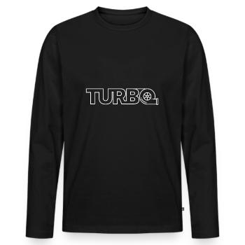 Turbo - Men's Premium Organic Long Sleeve Shirt - black - Front - Nico (187cm)
