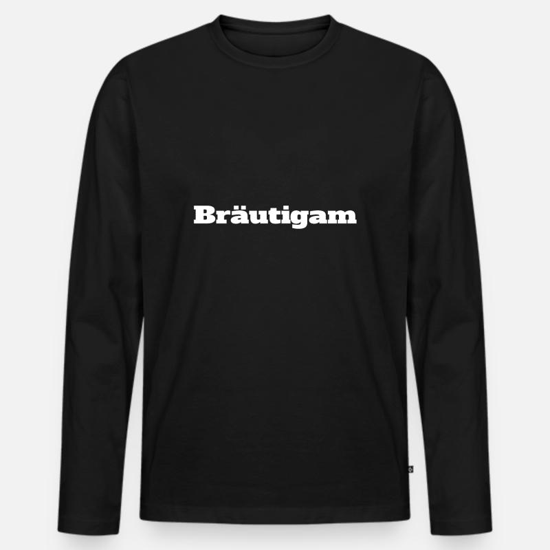 Bräutigam - Männer Premium Bio Langarmshirt - Schwarz
