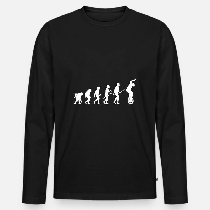 Unicycle Evolution Circus Bicycle Perfomer - Men's Premium Organic Long Sleeve Shirt - black