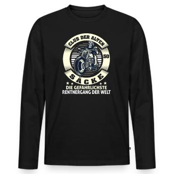 Motorrad Club Der Alten Säcke Witzig 50 Jahre - Männer Premium Bio Langarmshirt - Schwarz - Vorne - Nico (187cm)