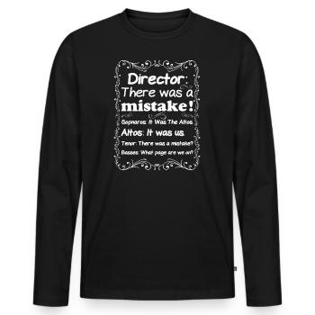 Directeur de choeur Soprano Alto Tenor Bass Music Singe - T-shirt manches longues Premium bio Homme - noir - Devant - Nico (187cm)