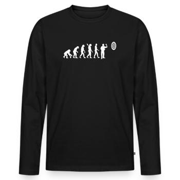 Fléchettes évolution développement singe au joueur - T-shirt manches longues Premium bio Homme - noir - Devant - Nico (187cm)