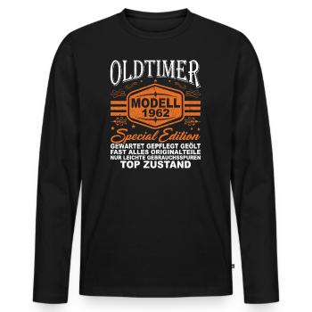 Modèle de voitures anciennes 1962 - 59e anniversaire - T-shirt manches longues Premium bio Homme - noir - Devant - Nico (187cm)