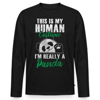 Panda Giant Panda China Cute - Men's Premium Organic Long Sleeve Shirt - black - Front - Nico (187cm)
