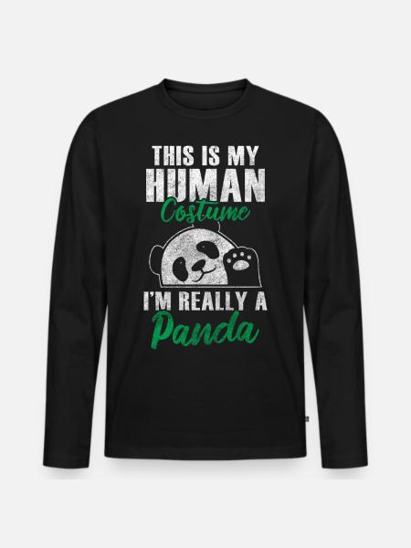 Panda Géant Panda Chine Mignon - T-shirt manches longues Premium bio Homme - noir