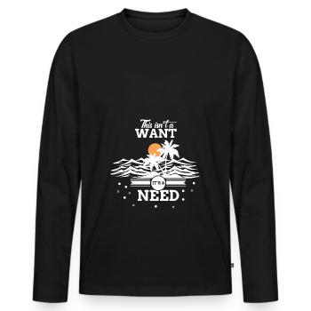 vacation - Men's Premium Organic Long Sleeve Shirt - black - Front - Nico (187cm)