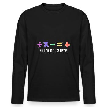 Lustiges Mathe-Sprichwort - Männer Premium Bio Langarmshirt - Schwarz - Vorne - Nico (187cm)