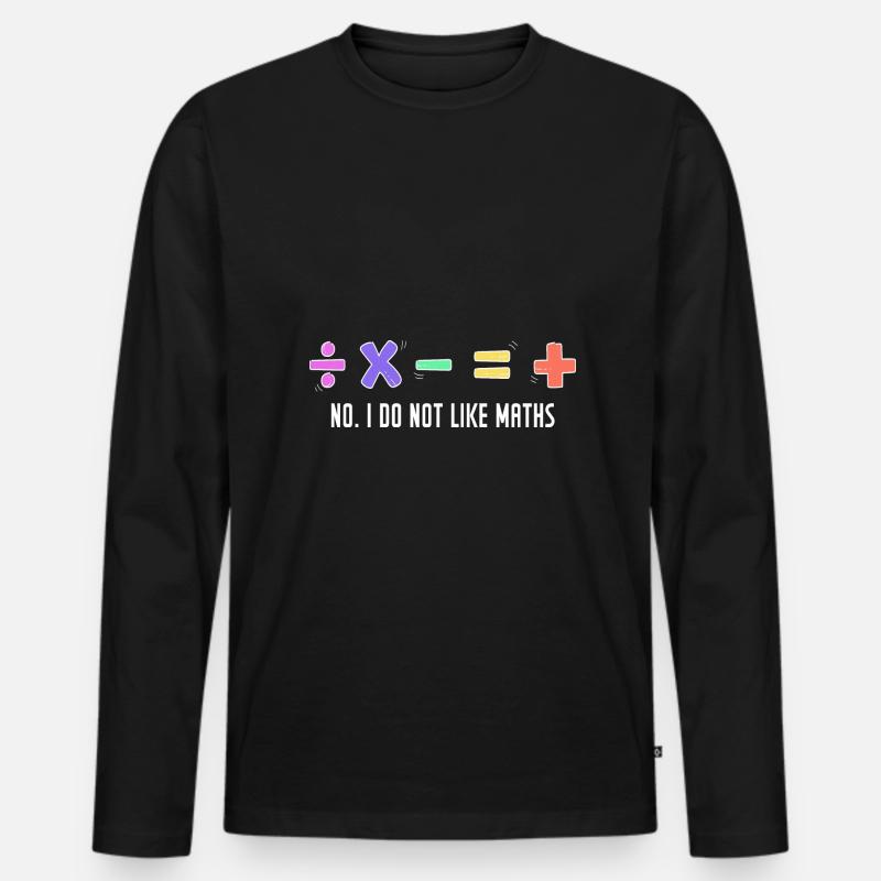 Lustiges Mathe-Sprichwort - Männer Premium Bio Langarmshirt - Schwarz