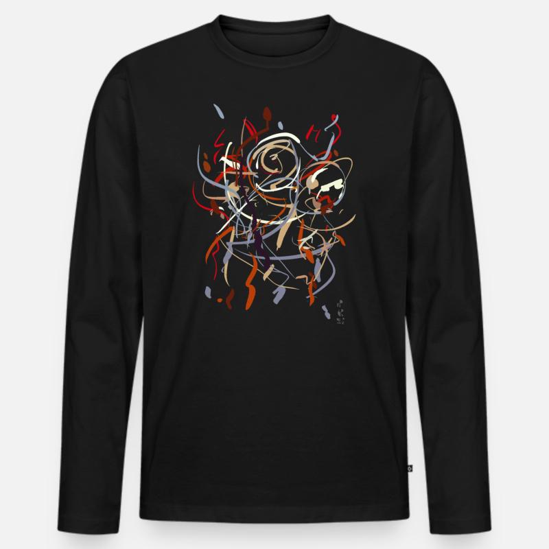 Abstrakt Malerei - Männer Premium Bio Langarmshirt - Schwarz