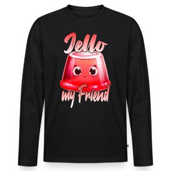 Jello my Friend - Männer Premium Bio Langarmshirt - Schwarz - Vorne - Nico (187cm)