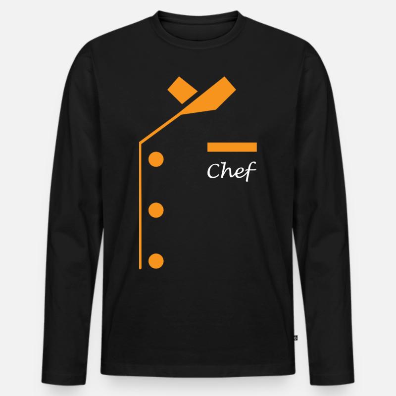 Chefkoch Uniform Lustiges Kochen - Männer Premium Bio Langarmshirt - Schwarz