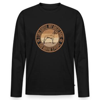 Great Dane Coffee Dog Cafe - T-shirt manches longues Premium bio Homme - noir - Devant - Nico (187cm)