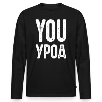 You Freak! Spruch auf Russisch Russak Russland - Männer Premium Bio Langarmshirt - Schwarz - Vorne - Nico (187cm)