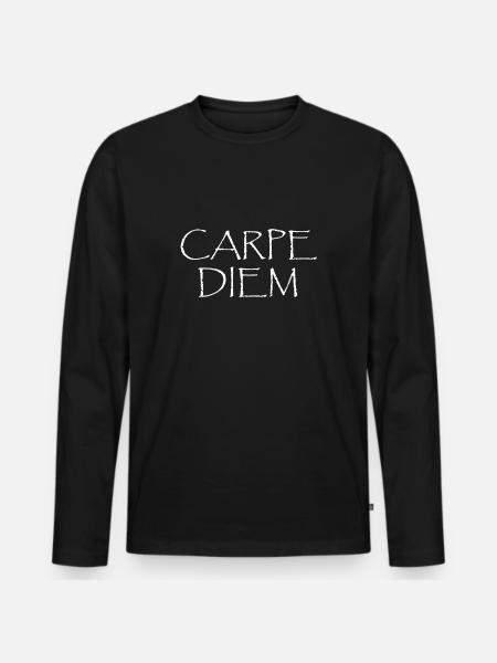 CARPE DIEM bright design - Men's Premium Organic Long Sleeve Shirt - black