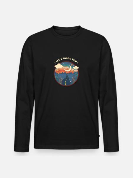 Let's take a trip - Men's Premium Organic Long Sleeve Shirt - black