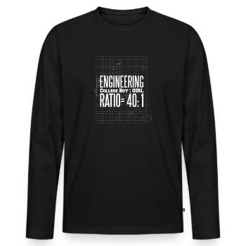 Engineer - saying study man woman - Men's Premium Organic Long Sleeve Shirt - black - Front - Nico (187cm)