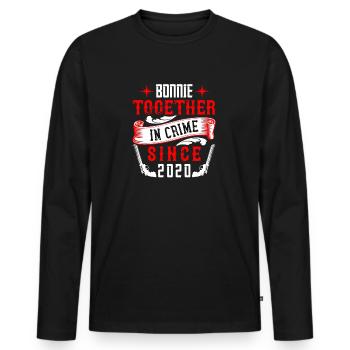 Together since 2020 - couple motif - Men's Premium Organic Long Sleeve Shirt - black - Front - Nico (187cm)