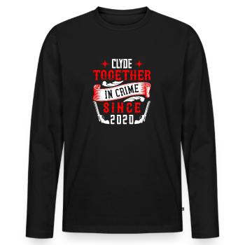 Together since 2020 - couple motif - Men's Premium Organic Long Sleeve Shirt - black - Front - Nico (187cm)