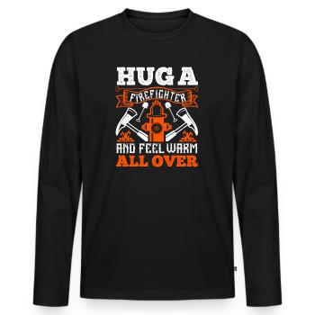 Firefighter firefighter saying Firefighter - Men's Premium Organic Long Sleeve Shirt - black - Front - Nico (187cm)