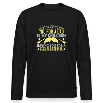 Opa Spruch Geschenkidee Vati Großvater - Männer Premium Bio Langarmshirt - Schwarz - Vorne - Nico (187cm)