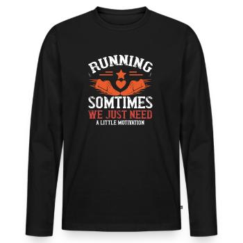 Running Jogging Running Sport Hobby - Men's Premium Organic Long Sleeve Shirt - black - Front - Nico (187cm)
