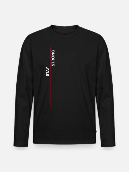 Restez fort - T-shirt manches longues Premium bio Homme - noir