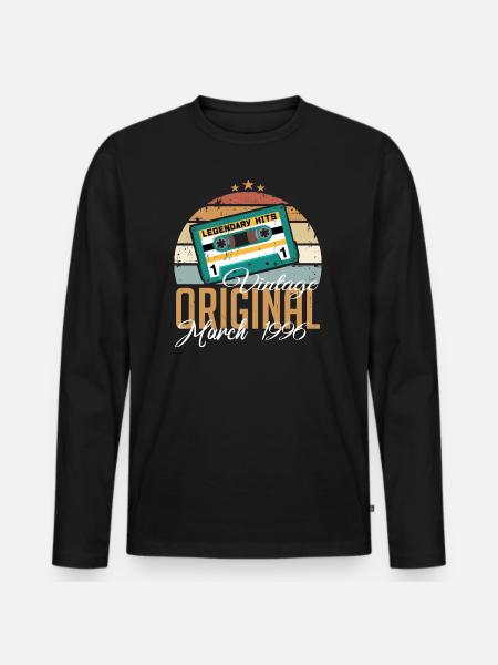 March 1996 - Birthday present - Men's Premium Organic Long Sleeve Shirt - black
