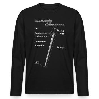 Anatomie des Schwertes - für Schwertkämpfer - Männer Premium Bio Langarmshirt - Schwarz - Vorne - Nico (187cm)