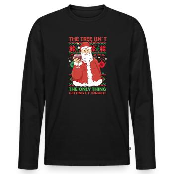 L’arbre n’est pas la seule chose qui s’illumine ce soir Noël - T-shirt manches longues Premium bio Homme - noir - Devant - Nico (187cm)