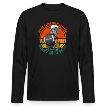 Mein Lieblingsspieler Nennt Mich Papa Football - Männer Premium Bio Langarmshirt - Schwarz - Vorne - Nico (187cm)