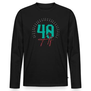 40 Af Birthday - Men's Premium Organic Long Sleeve Shirt - black - Front - Nico (187cm)