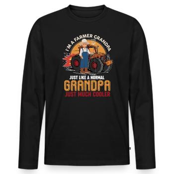 I'm A Much Cooler Farmer Grandpa - Men's Premium Organic Long Sleeve Shirt - black - Front - Nico (187cm)
