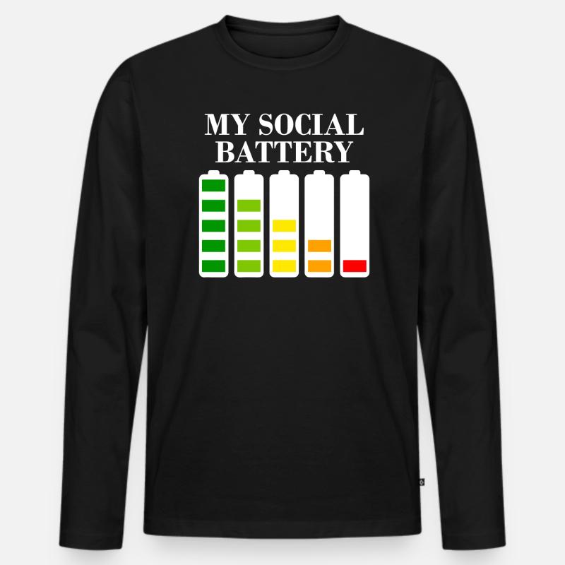 Introvertierte soziale Ängste - Männer Premium Bio Langarmshirt - Schwarz