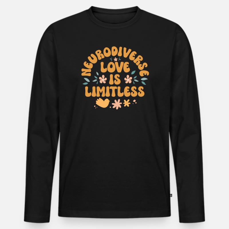 Neurodiverse Ehe inklusive Liebespaar - Männer Premium Bio Langarmshirt - Schwarz