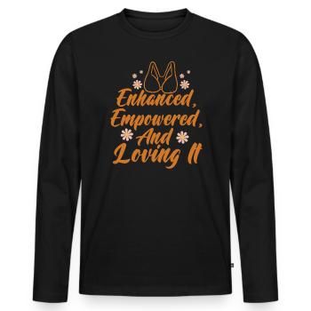 Nouveaux Seins Nouveau Moi Félicitations Chirurgie Récupération - T-shirt manches longues Premium bio Homme - noir - Devant - Nico (187cm)